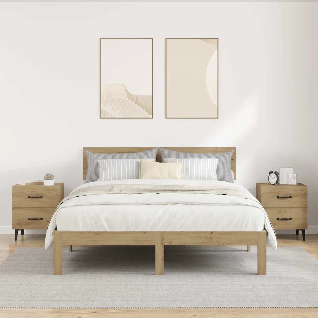 Armadietto per letto 2 pz Rovere artigianale 40 x 35 x 47,5 cm CFW6127215