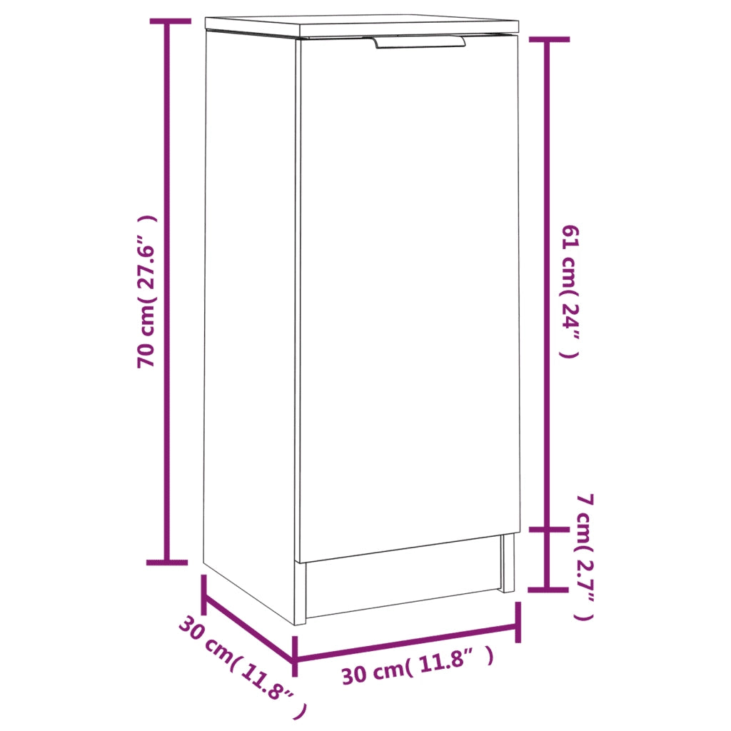 Credenze 2 pz Rovere Fumo 30x30x70 cm in Legno Multistrato 817007