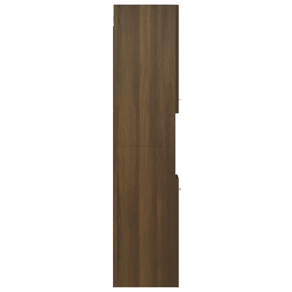 Mobile da Bagno Rovere Marrone 30x30x130cm in Legno Multistrato 815641