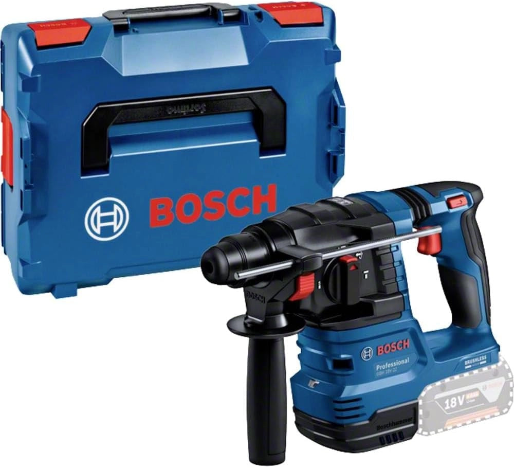 Bosch Professional 18V System Martello perforatore a batteria GBH 18V-22 (con SDS plus, ideale per praticare fori da 6 a 10 mm, incl. 2 batterie da 4.0 Ah, caricabatt. rapido GAL 18V-40, per L-BOXX)