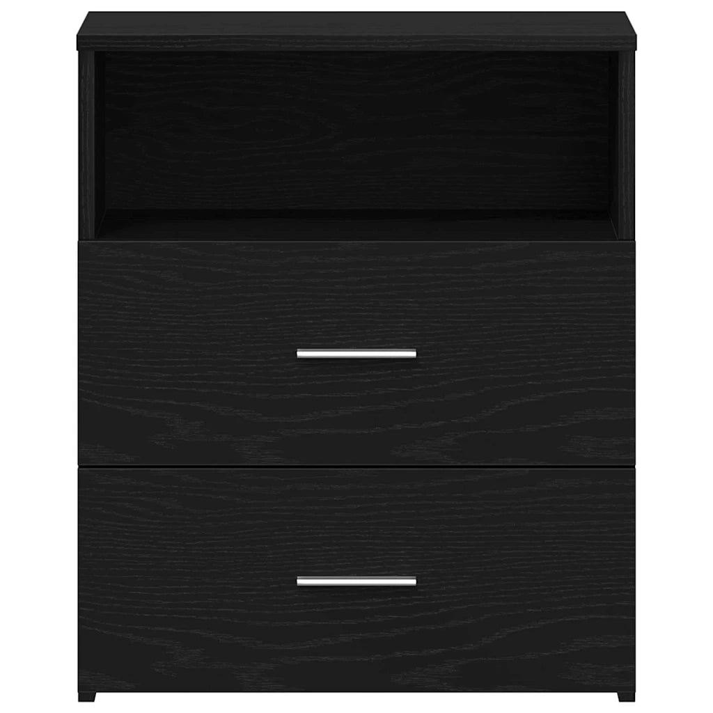 Comodino-Tavolino da notte Rovere Nero 50 x 32 x 60cm Legno multistrato