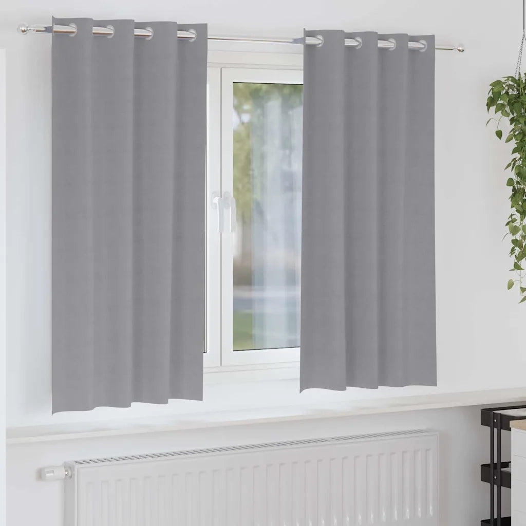 Tende Blackout con Anelli 2 pz Grigio chiaro 175 x 140 cm 4107344
