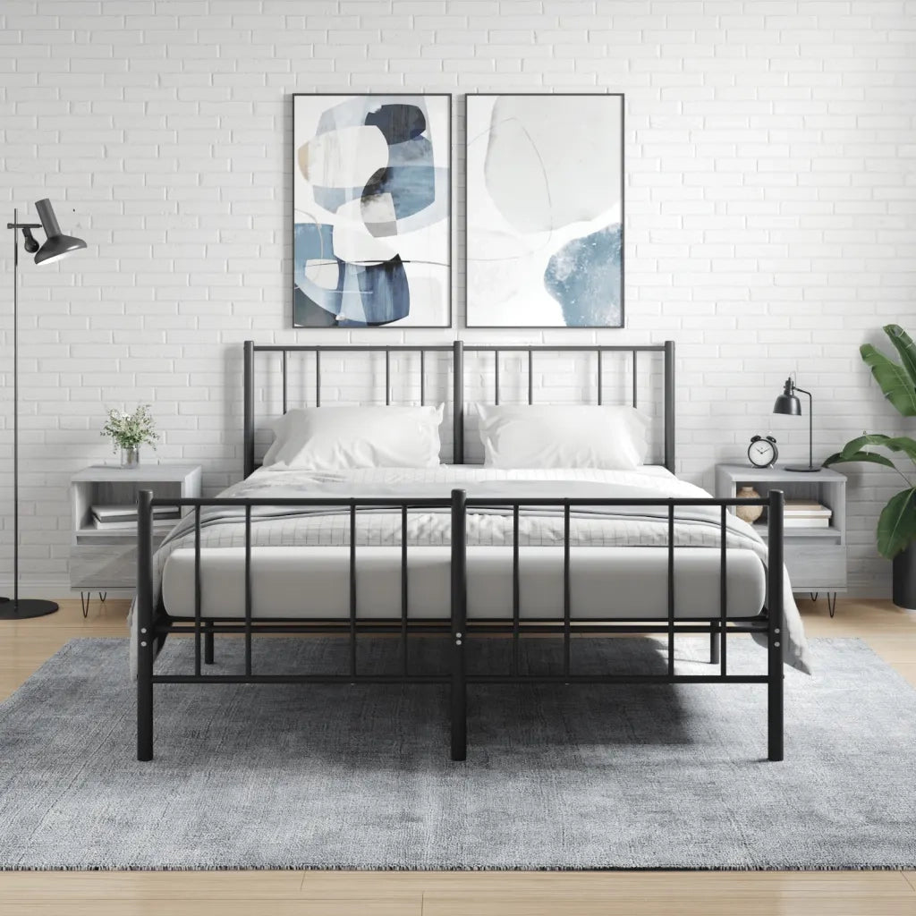 Set di 2 Comodini | Armadio da Notte | Mobiletto da notte Grigio Sonoma 40x35x50 cm in Legno Multistrato