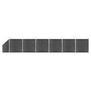 Set Pannelli di Recinzione in WPC 1138x(105-186) cm Nero   cod mxl 19178