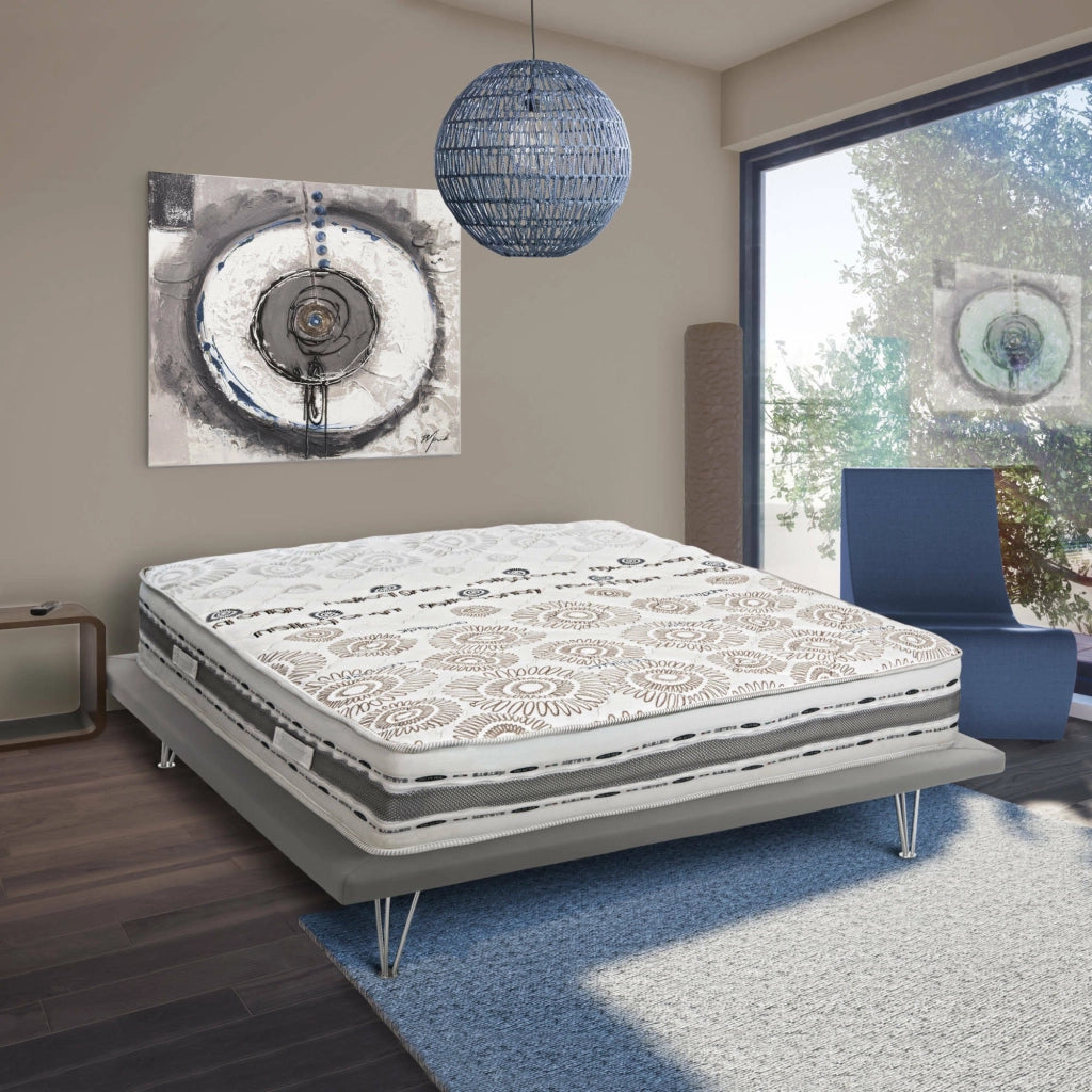 Agnosine, Materasso Singolo Sfoderabile Made in Italy, 190x80x25h cm Bianco