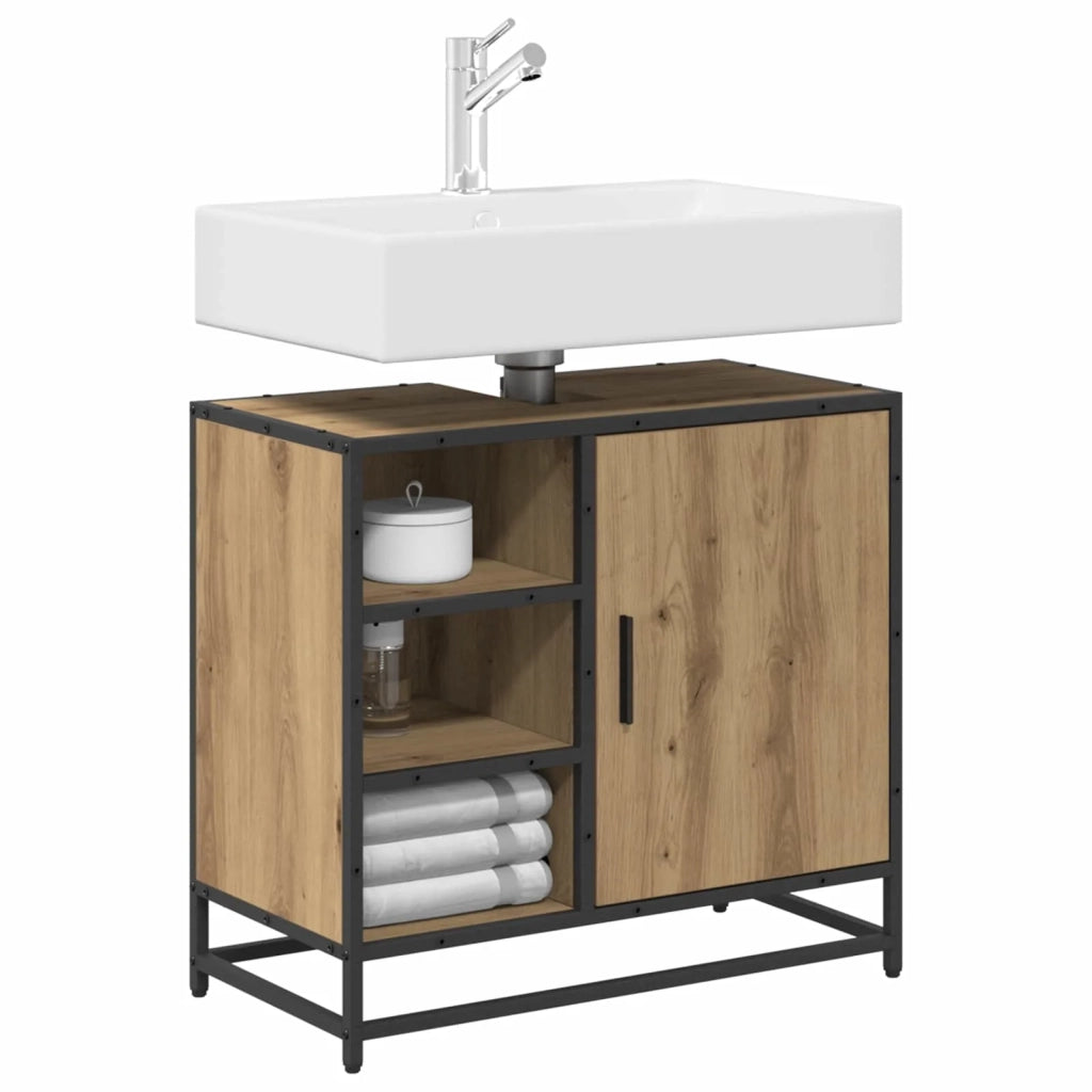 Mobile da Bagno con porta Rovere artigianale 65 x 33 x 60 cm 883635