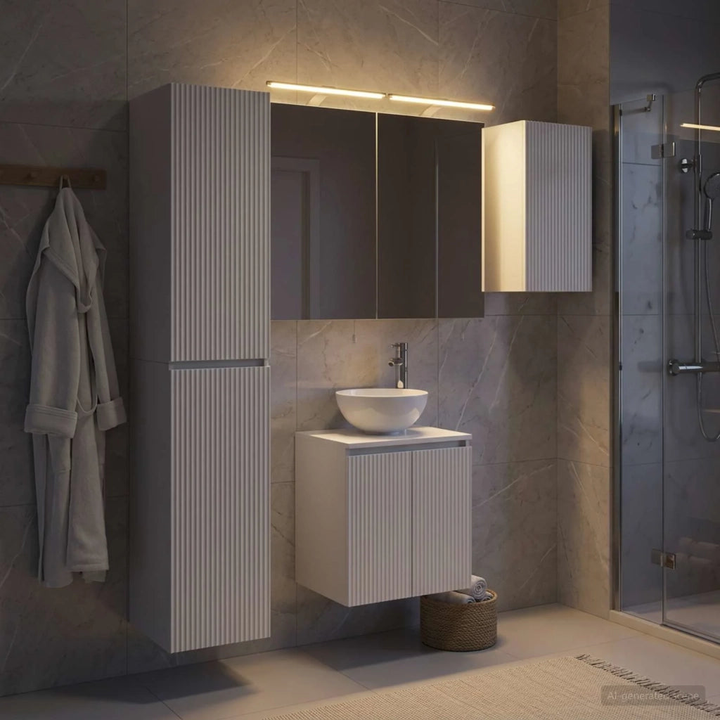 Set di Armadi da Bagno 5 pcs Bianco 50 x 14,5 x 70 cm 3407287