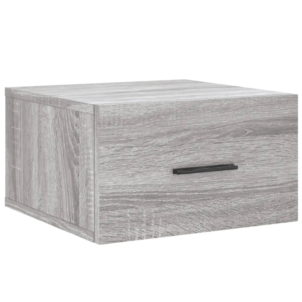Comodino a Muro-Tavolino da notte sospeso Grigio Sonoma 35x35x20 cm 609520