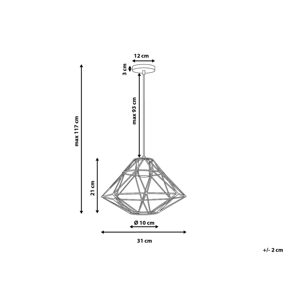 1 filo metallico nudo in metallo a forma geometrica a forma di gabbia a sospensione in rame