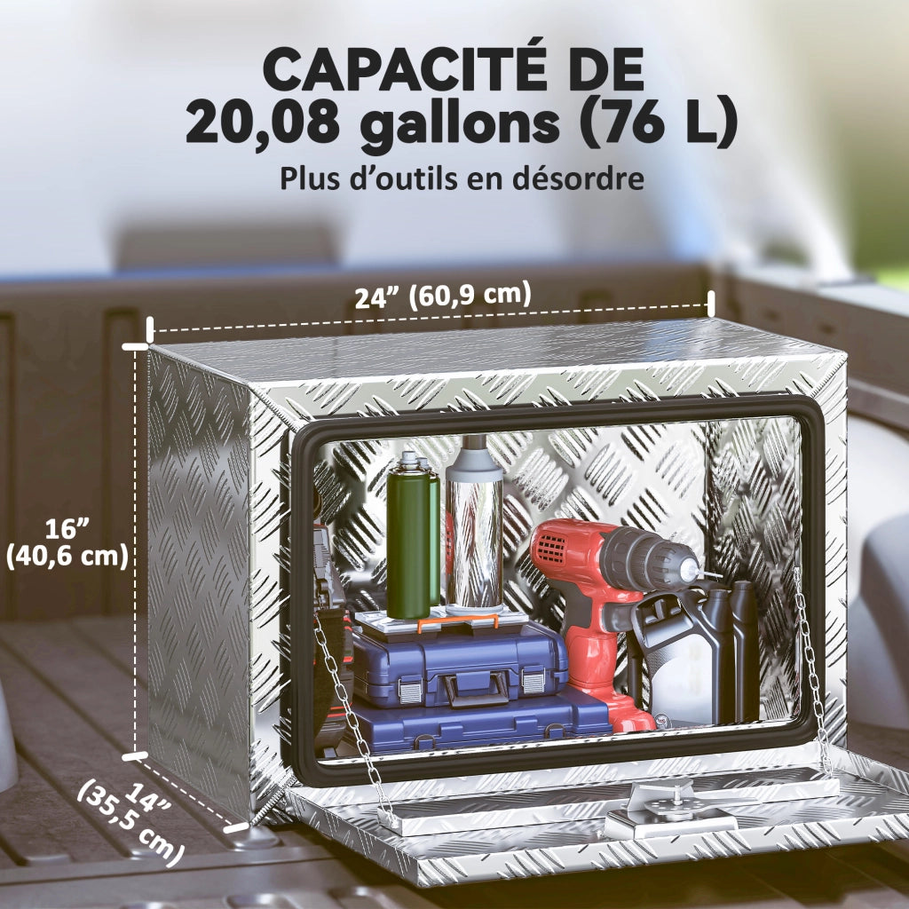 Scatola attrezzi per camion in alluminio ¨C Zephmum ¨C 60,9x35,5x40,6 cm