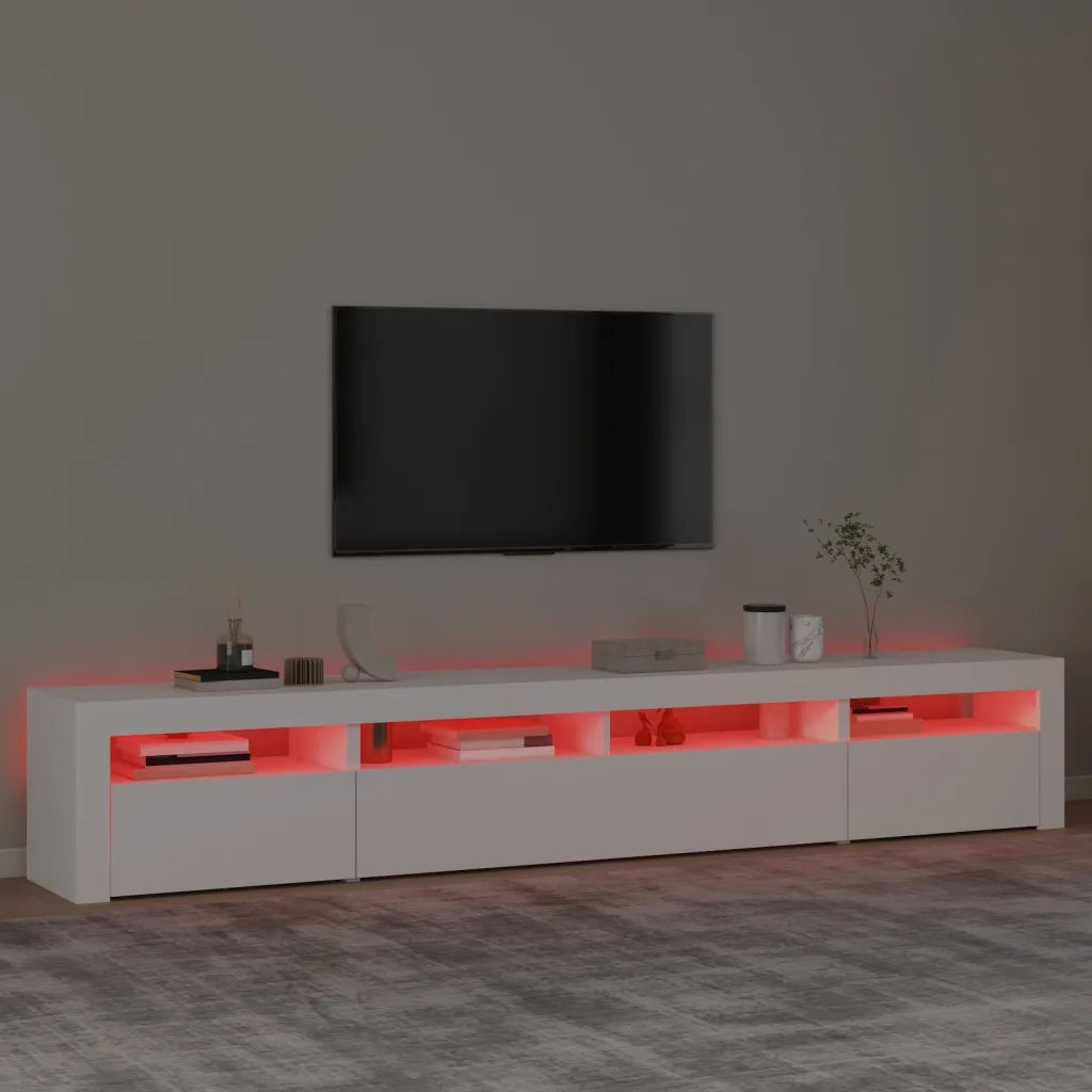 Mobile Porta TV con Luci LED Bianco 240x35x40 cm 3152722