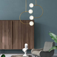 Lampada A Sospensione Sfere Di Vetro APP639-4CP Oro