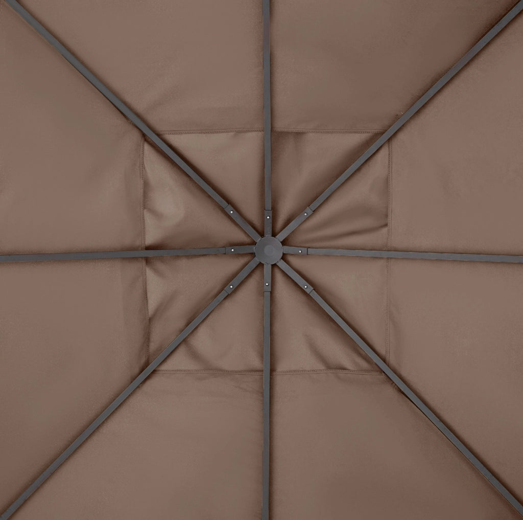 Telo di ricambio per gazebo 298x295 cm in poliestere color caffè