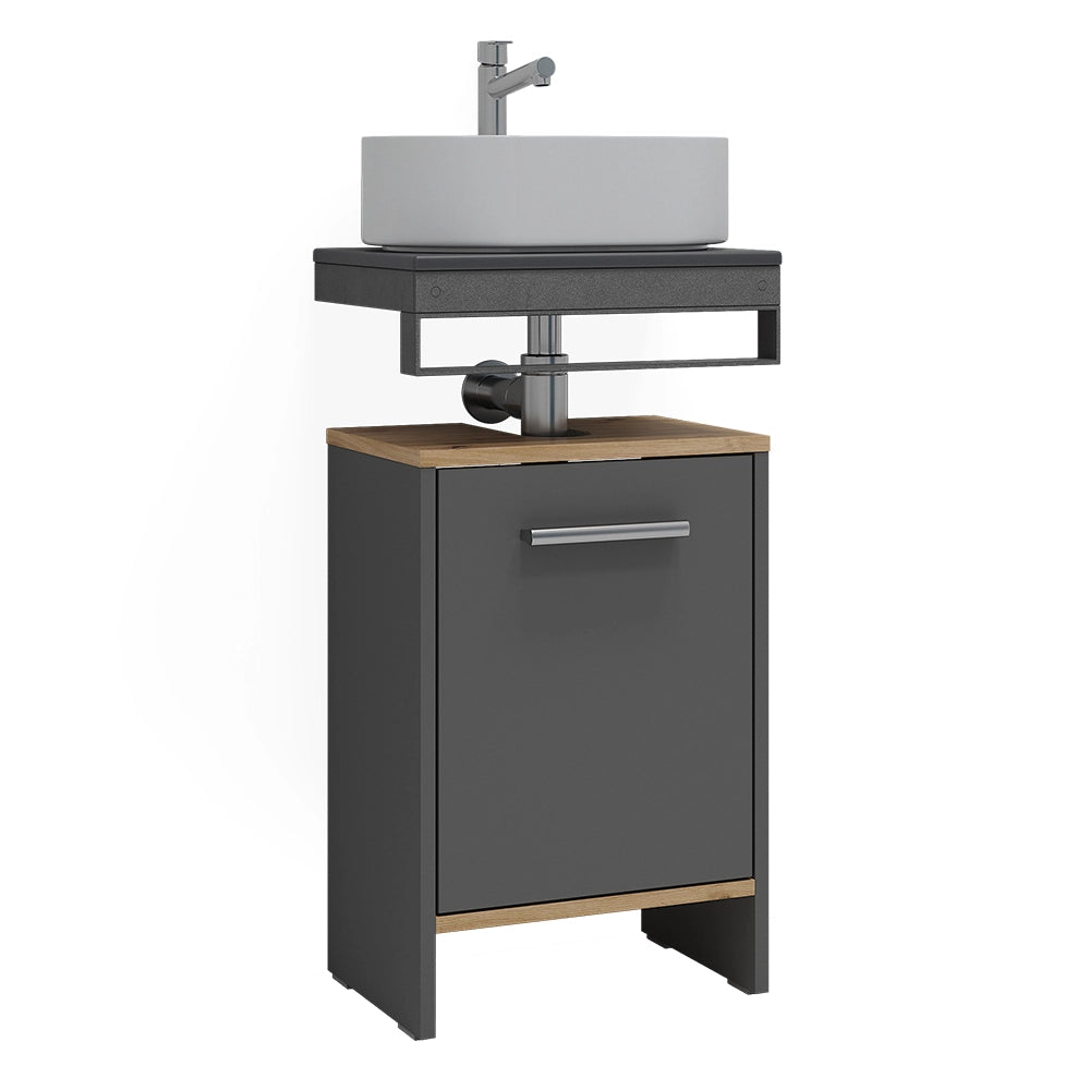 Vicco Mobile sottolavabo per bagno Antracite/quercia dorata 38.2 x 57 cm con la porta