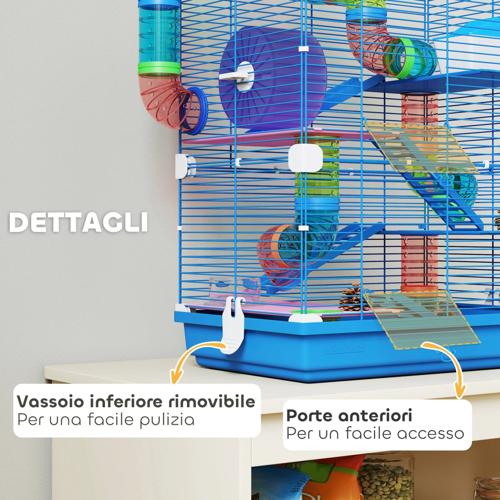 Casetta per Criceti a 5 Livelli con Tubi e Accessori ¨C zephmum ¨C 46x30x58 cm