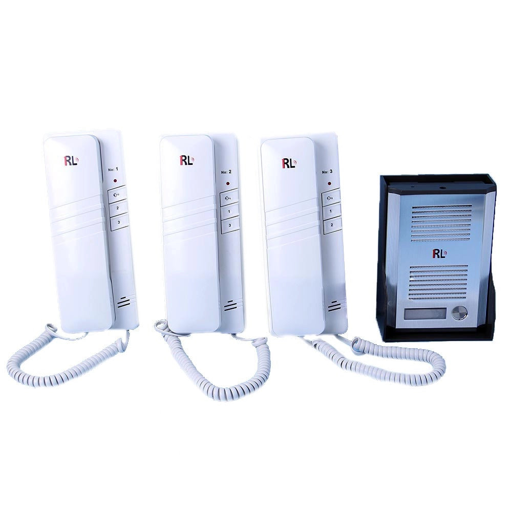Trade Shop - Kit Citofono Apriporta Cancello Tre Cornette 4 Fili Casa Ufficio Interfono -