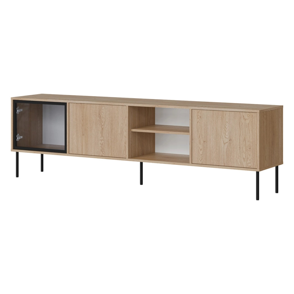 Fiuggi, Mobile Porta tv un Ripiano, 200x40x60h cm Marrone