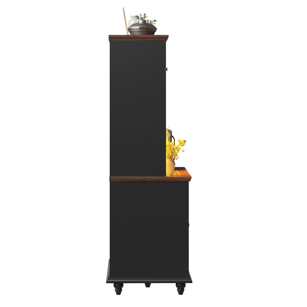 HIGHBOARD Cucina 140x40x179,5 cm MDF Nero con illuminazione RGB LED