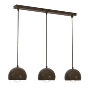 Lampada sospesa Sool 3xE27 metallo marrone Luminex