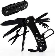 Zakmes Multifunzione 15 in 1 - Stile Svizzero - Utilizzo Giornaliero e Attività All'aperto come Survival, Pesca, Campeggio - Acciaio Inox Duraturo - Compatta e Facile da Portare - Nero