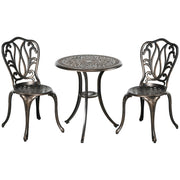 Set Giardino 2 Posti con Sedie e Tavolo Rotondo ¨C zephmum ¨C Fonte di Alluminio Bronzo