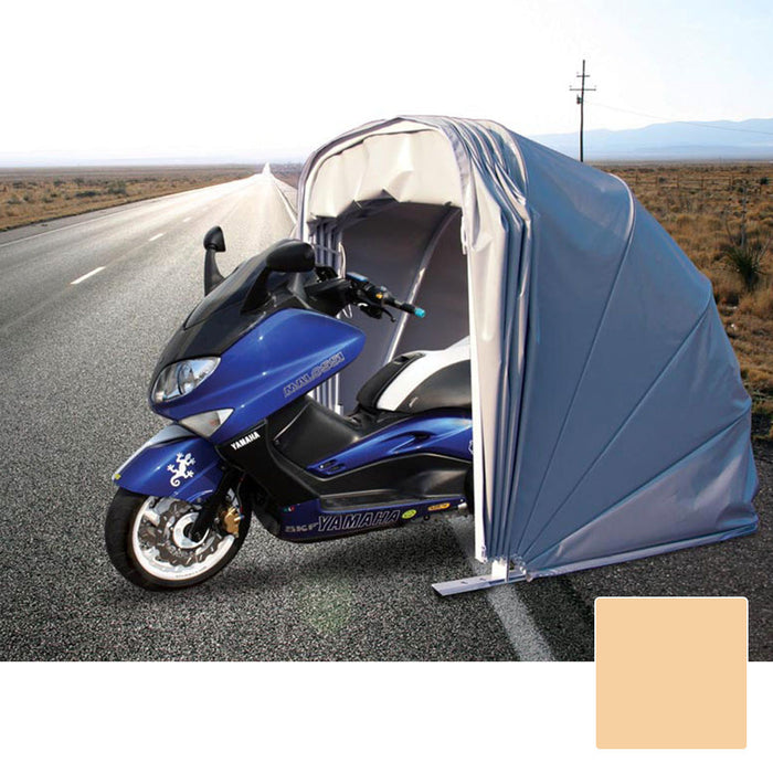 Motobox a Chiocciola Copertura Box in PVC per Moto Scooter - 320x130xh160 cm Beige Maddi