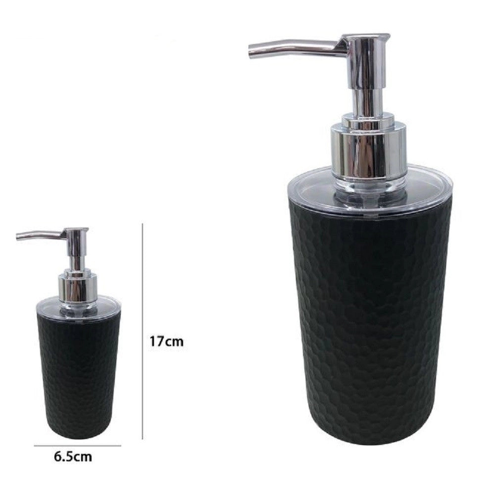 Trade Shop - Dispenser Sapone Liquido Bagno Per Lavandino Nero Accessori Arredo Bagno 79181 -