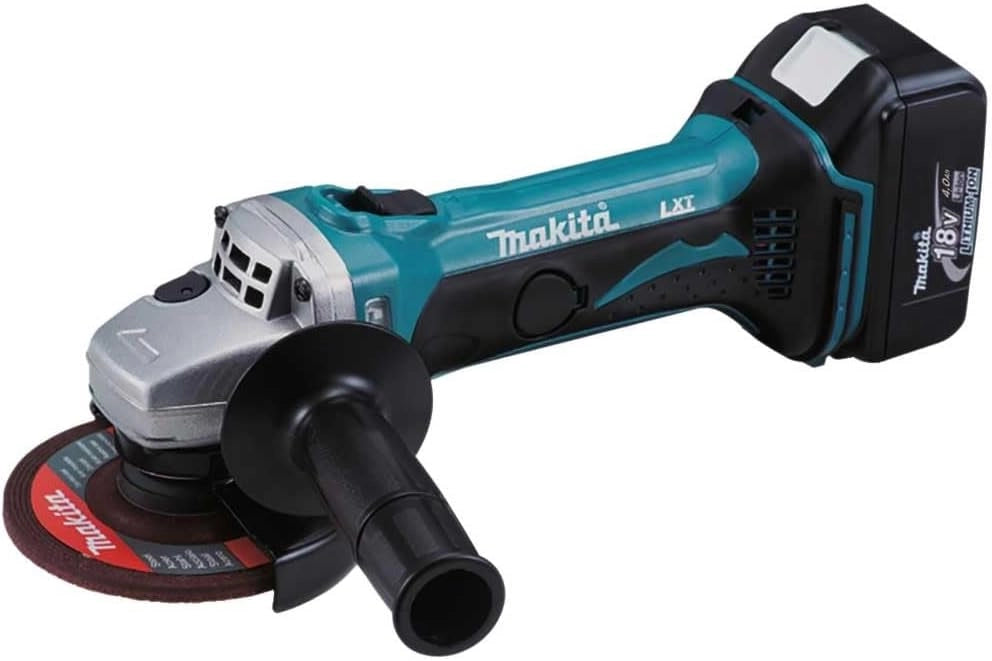 DGA452RME - Mini-amoladora a bateria 18V 4.0 Ah litio-ion 115 mm con sistema antirestart