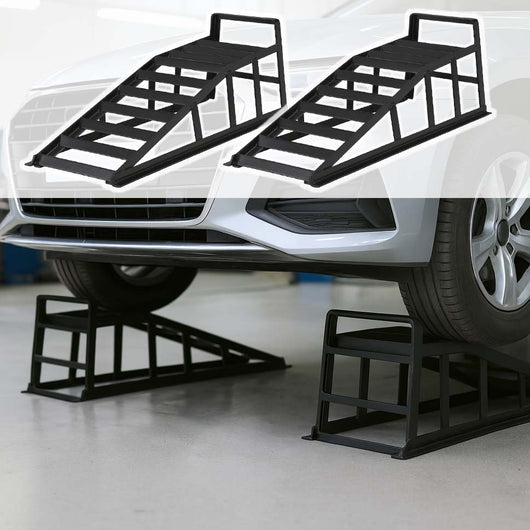 Auffahrrampe 2er Set bis 2 t je Paar, 940 x 310 x 270 mm, Auffahrschiene für Fahrzeuge, Verladerampen aus Stahl