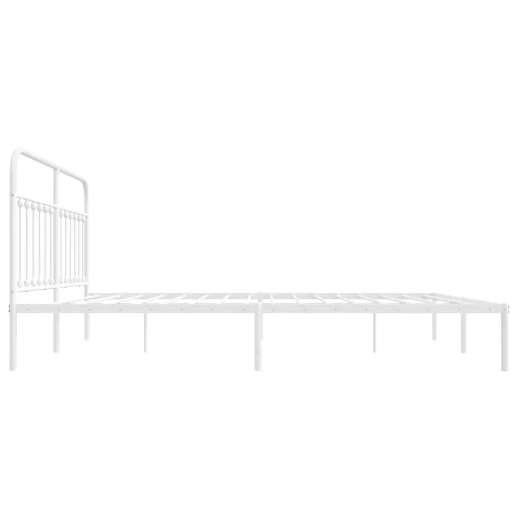 Giroletto con Testiera-Struttura Letto con testiera Metallo Bianco 193x203 cm 520160