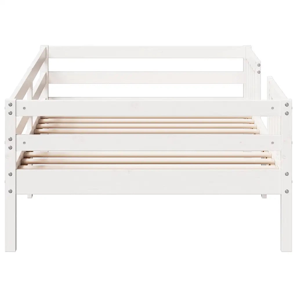 Giroletto senza Materasso Bianco 100x200 cm Legno Massello Pino