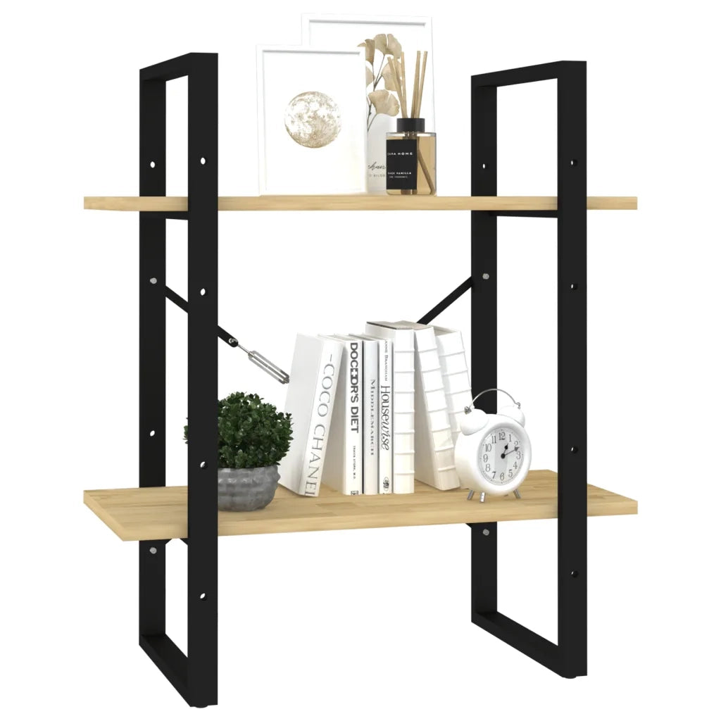 Libreria a 2 Ripiani 60x30x70 cm in Legno Massello di Pino 806432