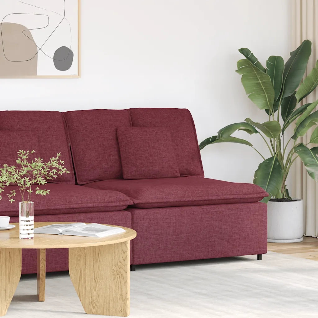 Modulo Centrale Divano Modulare con Cuscini Rosso Vino 100 cm 4104420