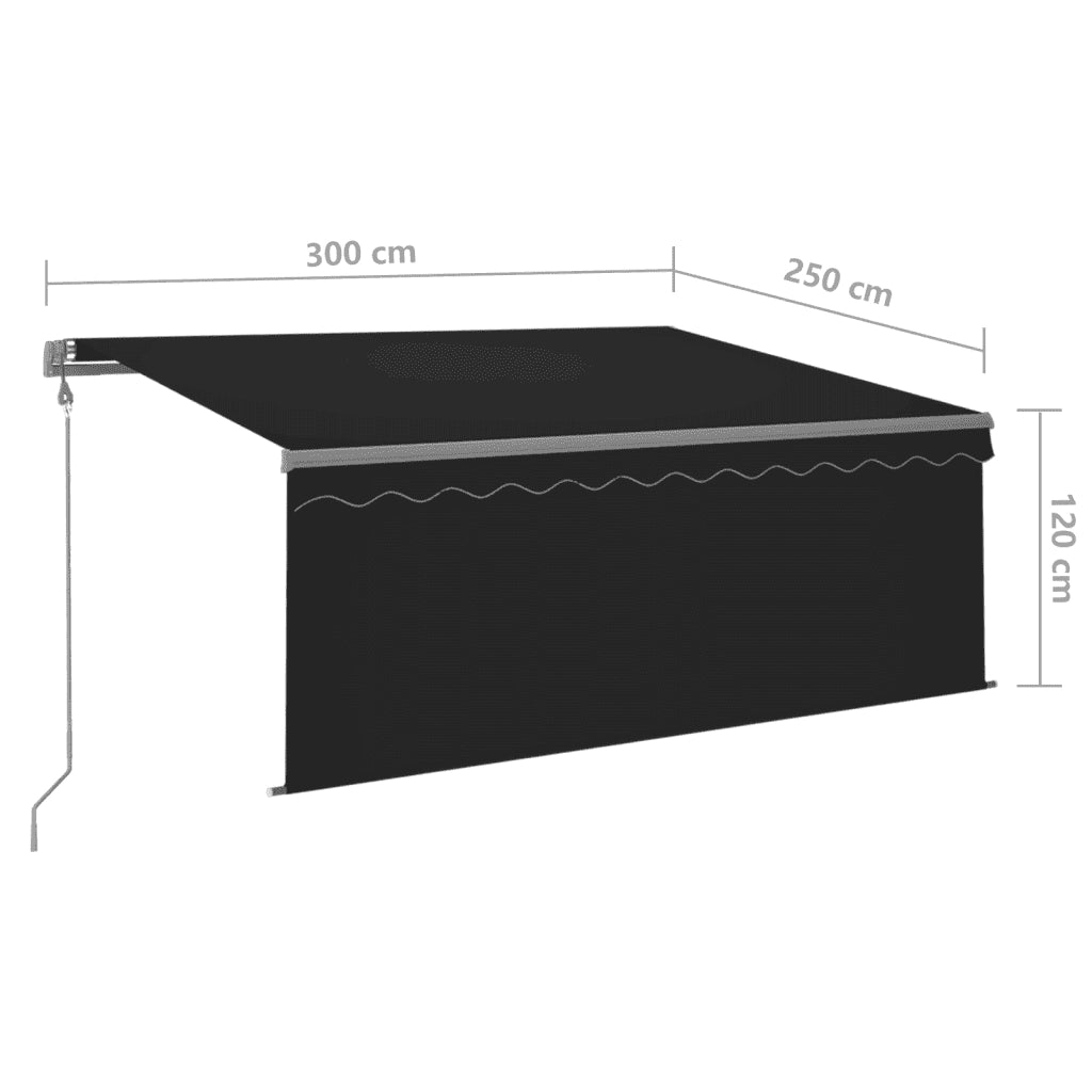 Tenda Automatica Parasole LED Sensore Vento 3x2,5m Antracite 3069394