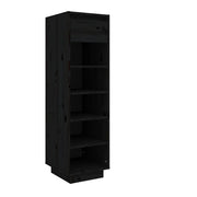 Scarpiera | Mobile per scarpe Nera 30x34x105 cm in Legno Massello di Pino