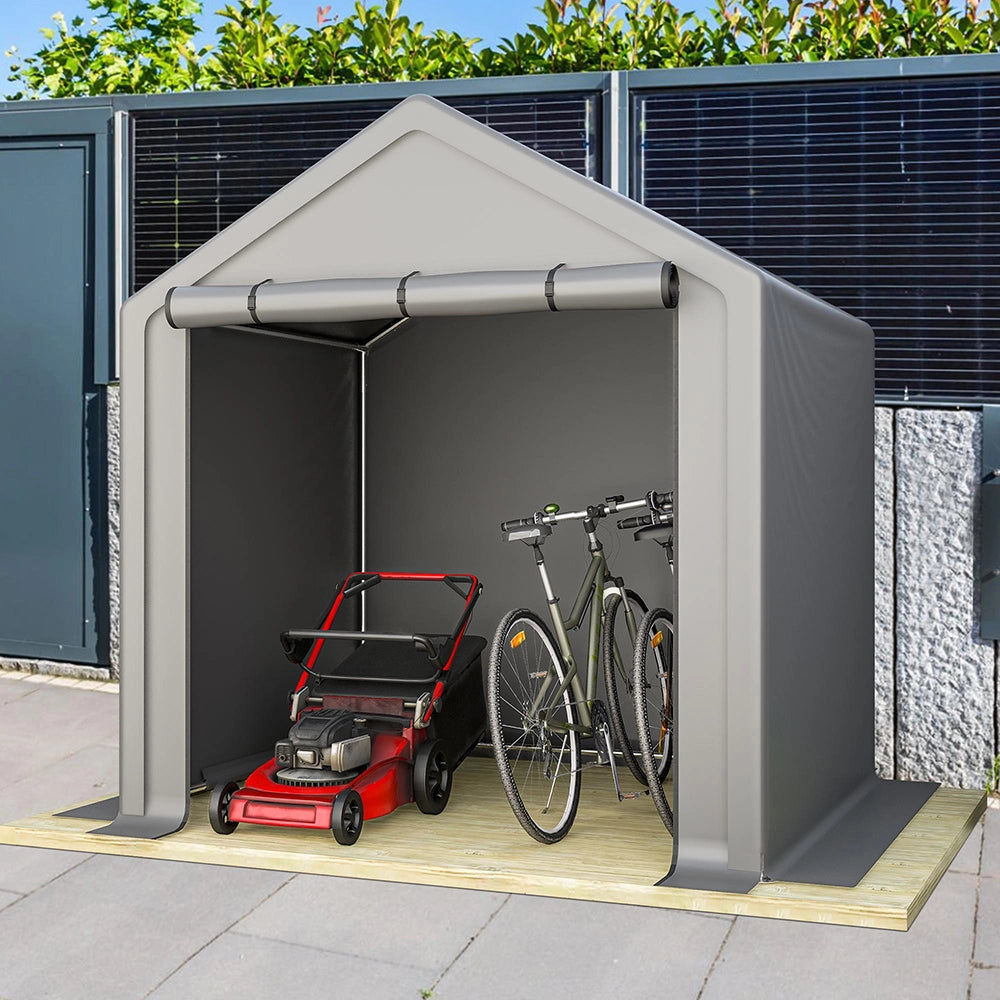 Ripostiglio per attrezzi - Xylo - 190x170x200cm - Grigio scuro - Garage per biciclette, tenda garage, capanno da giardino