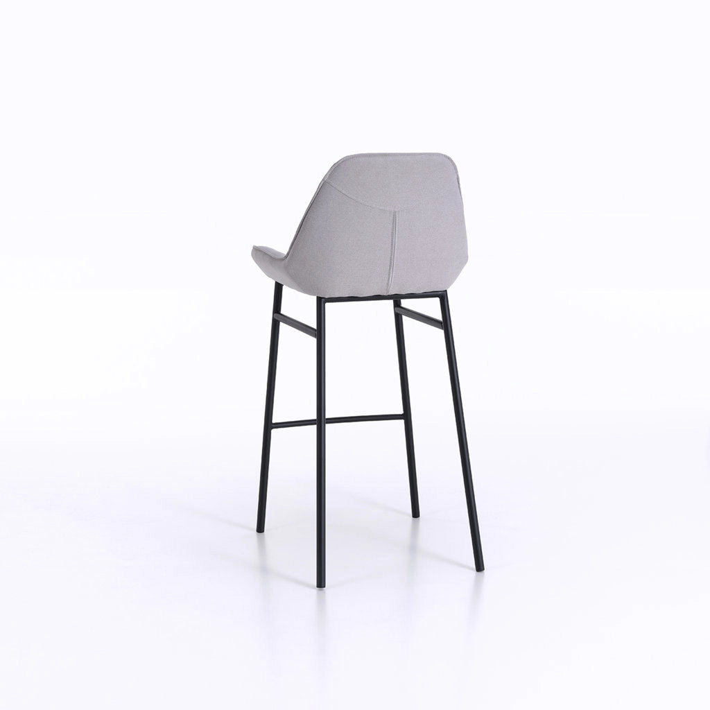 Set 2 Sgabelli 49,5x41x105 cm in Similpelle Grigio Chiaro
