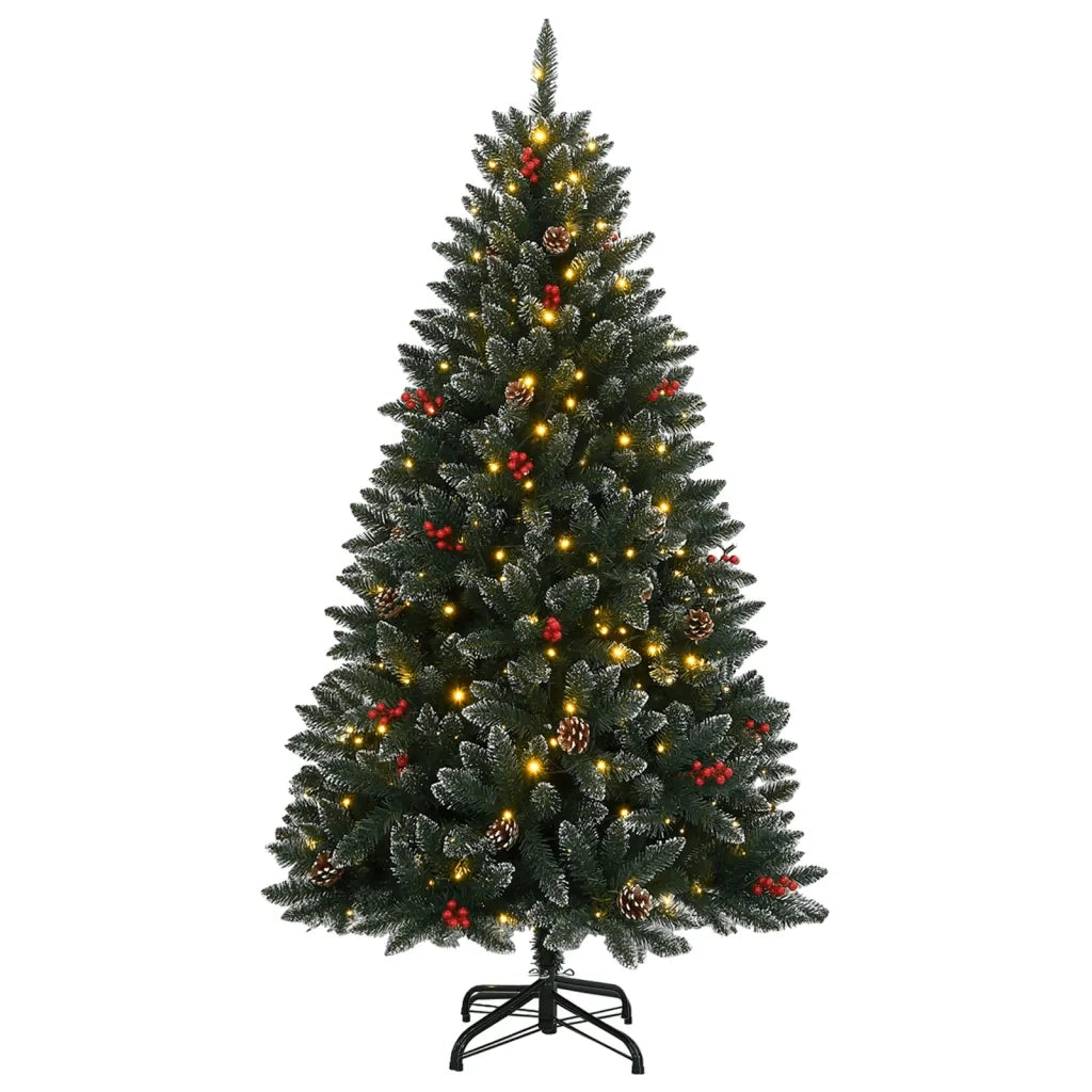 vidaXL Albero di Natale Artificiale Incernierato con 300 LED 180 cm