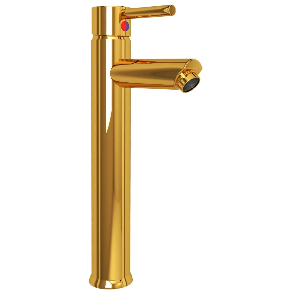 Lavandino Rubinetto e Piletta a Pressione Vetro Temperato Oro CFW8958102