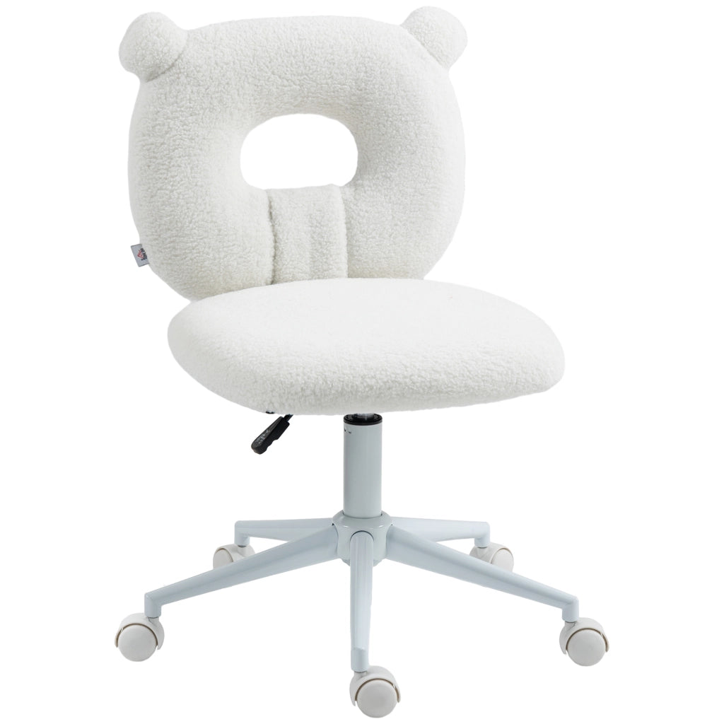 Sedia da Ufficio Girevole ¨C Xylo ¨C Teddy Bianco Regolabile 50x56x90 cm