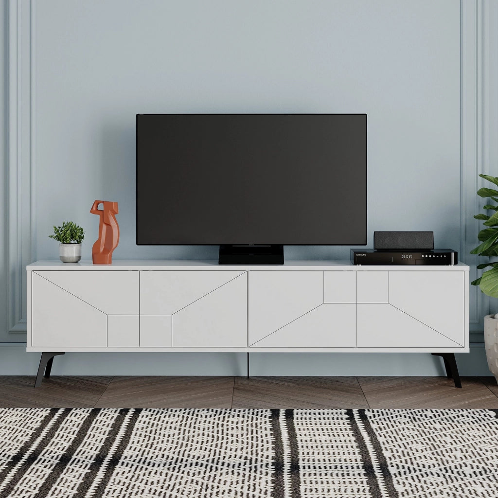 Porta TV in legno "Dune" - 180 x 29 x 50 cm - Bianco