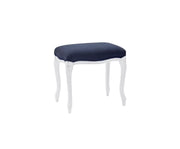 Pouff imbottito tessuto blu legno shabby bianco 43x33x43 - Mobili 2G