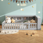 LETTO 140x190 cm Grigio in pannello truciolare con presa e USB