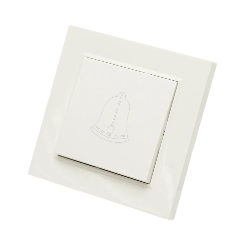 Interruttore campanello bianco da incasso 220V, 10AX, ABS 80x80mm