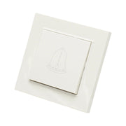 Interruttore campanello bianco da incasso 220V, 10AX, ABS 80x80mm