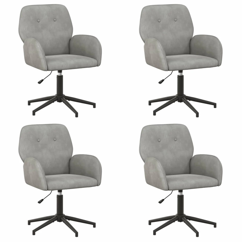 Sedie da scrivania girevoli 4 pz 54 x 55 x 90 cm Grigio Chiaro 3428329