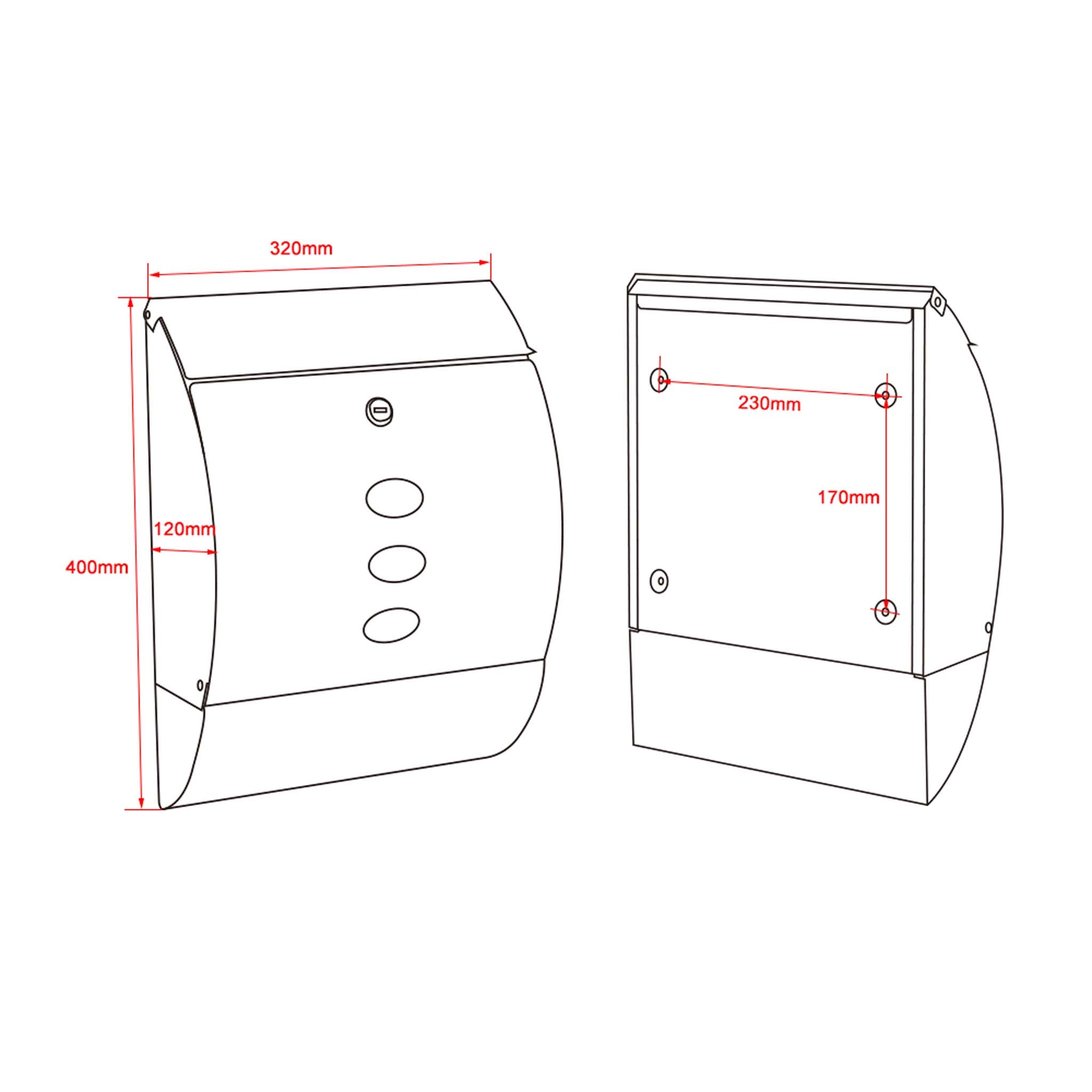 Set Cassetta postale doppia autoportante V18 antracite con telaio di supporto