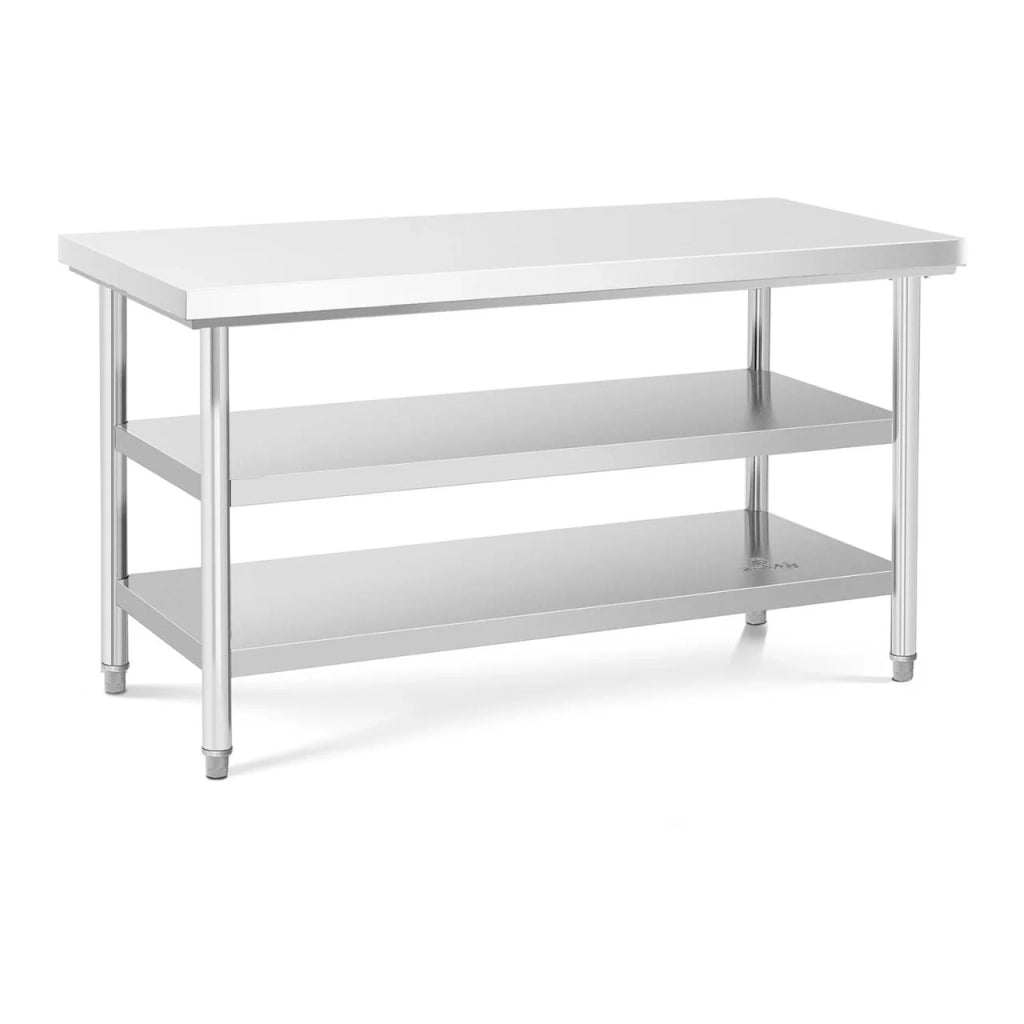 Tavolo da lavoro in acciaio inox 150 x 70 cm 600 kg 3 livelli 14_0003688