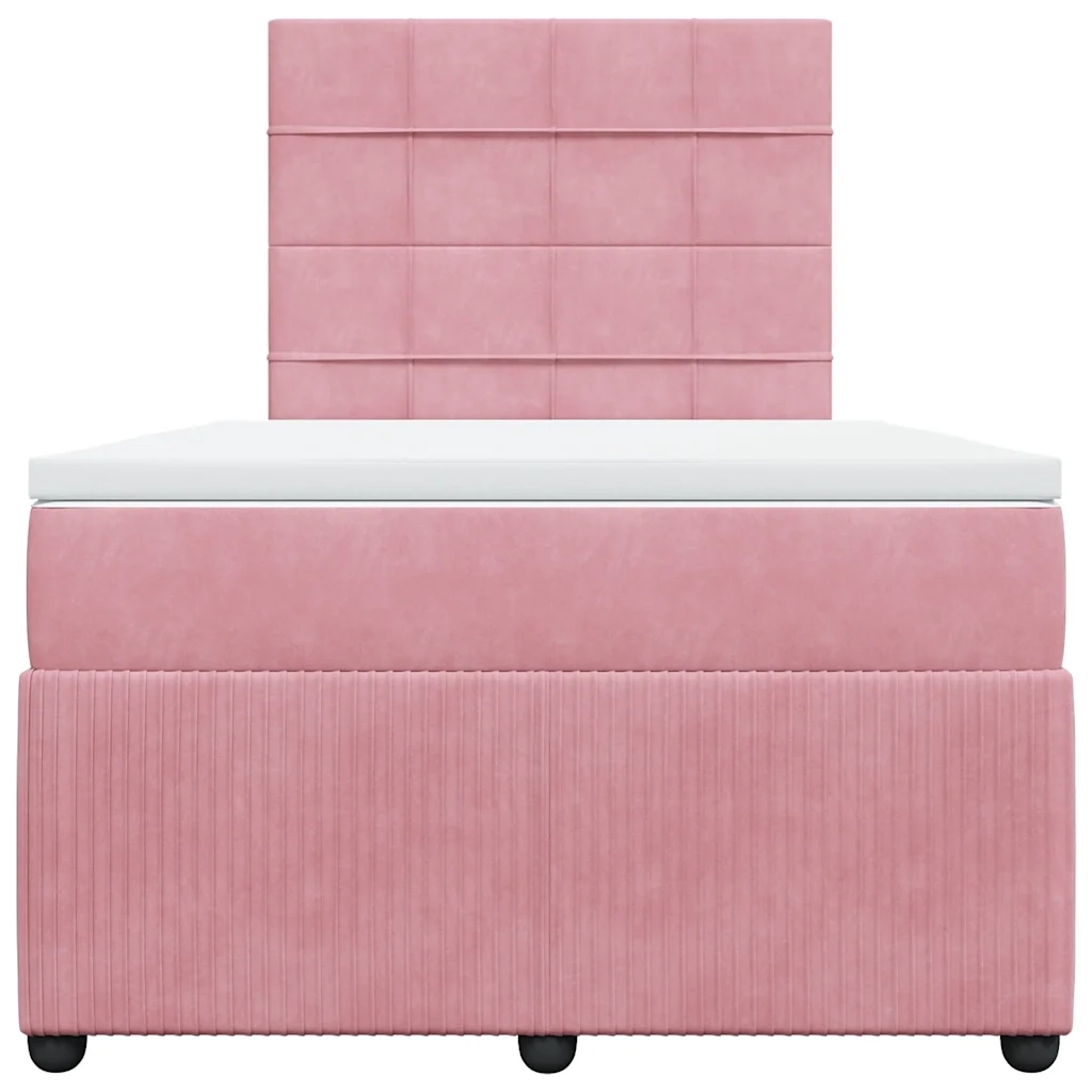 Giroletto a Molle con Materasso Rosa 120x200 cm in Velluto