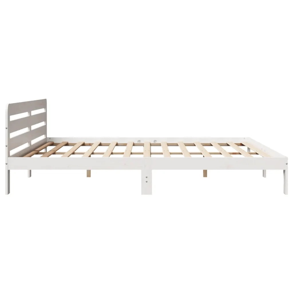 Giroletto senza Materasso Bianco 200x200 cm Legno Massello Pino